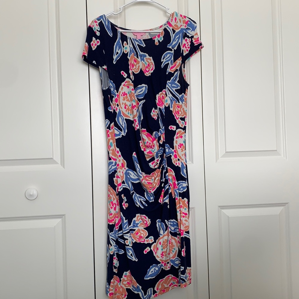 Lilly Pulitzer Navy Floral T-shirt Dress